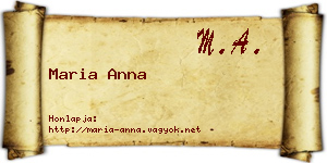 Maria Anna névjegykártya
